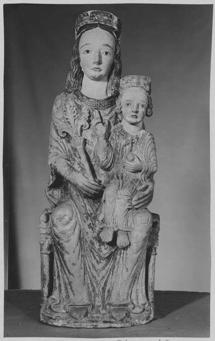 statuette : Vierge à l'Enfant assise dite Notre-Dame du Pont