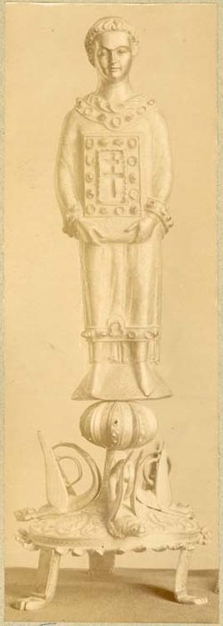 statue-reliquaire de la Vraie Croix : diacre dit saint Etienne de Muret