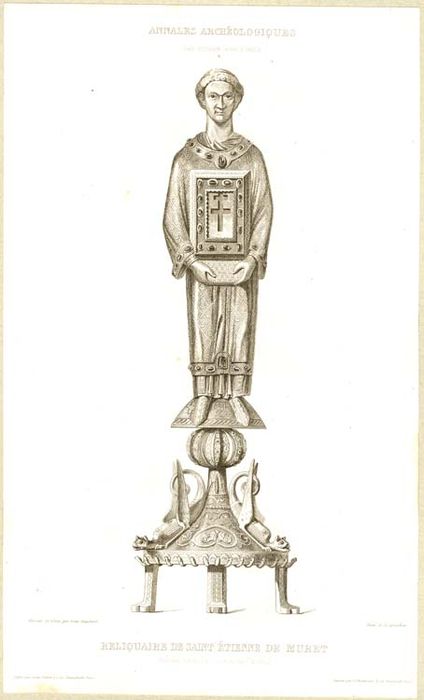statue-reliquaire de la Vraie Croix : diacre dit saint Etienne de Muret (document imprimé)