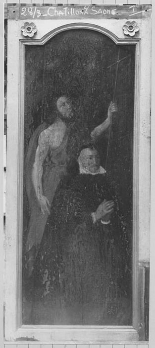 pièce murale : Saint Jean et un donateur (autel secondaire dit autel mineur)