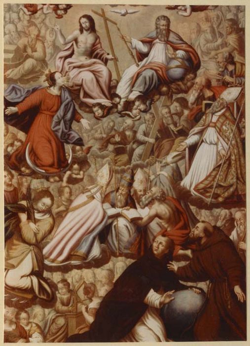 retable du maître-autel, 2 statues : Saint Martin, Saint Nicolas, tableau : l'Apothéose de saint Martin
