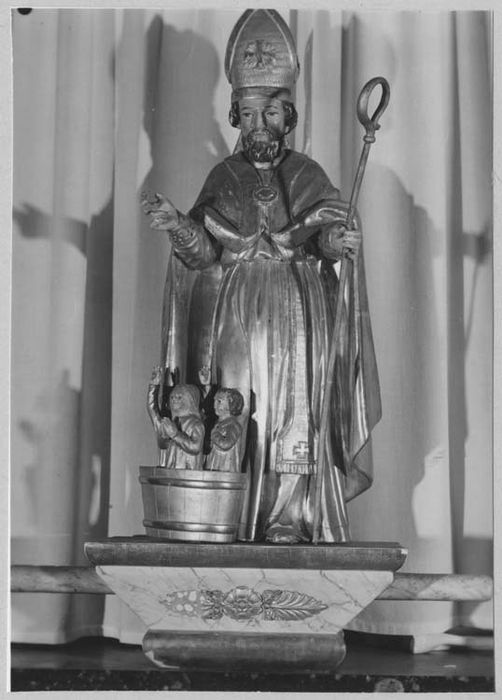 statue de bâton de confrérie : Saint Nicolas