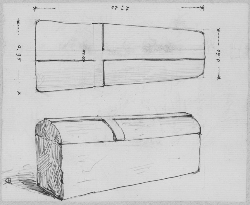 sarcophage dit de saint Hydulphe (dessin)