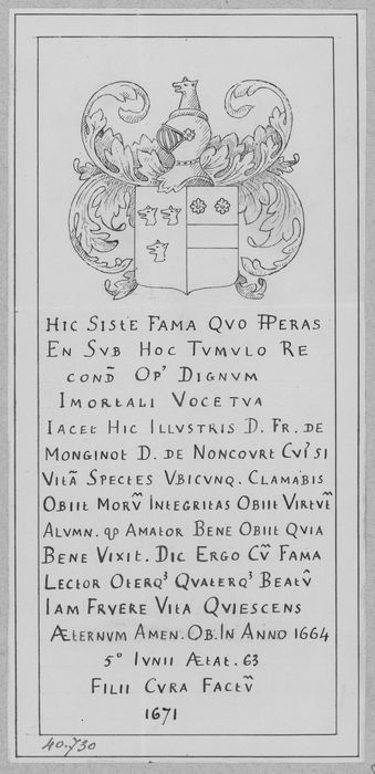 dalle funéraire de François Monginot, seigneur de Noncourt - © Ministère de la Culture (France), Médiathèque du patrimoine et de la photographie, diffusion RMN-GP