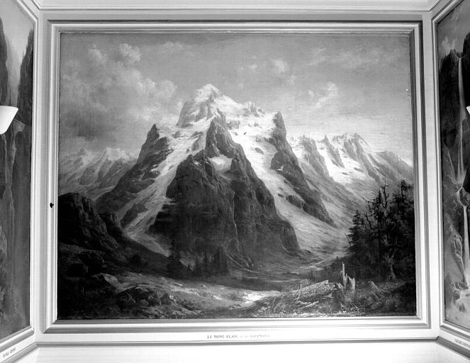 Peinture murale du musée minéralogique : Le Mont-Blanc vu du Gramont