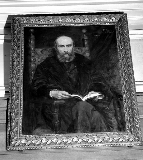 Peinture sur toile dans son cadre sculpté en rocaille : Portrait de M. Pottier (salon de 1892, n° 390)