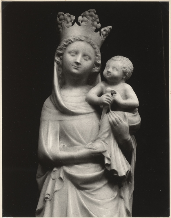 Statue : Vierge à l'Enfant ; Albâtre