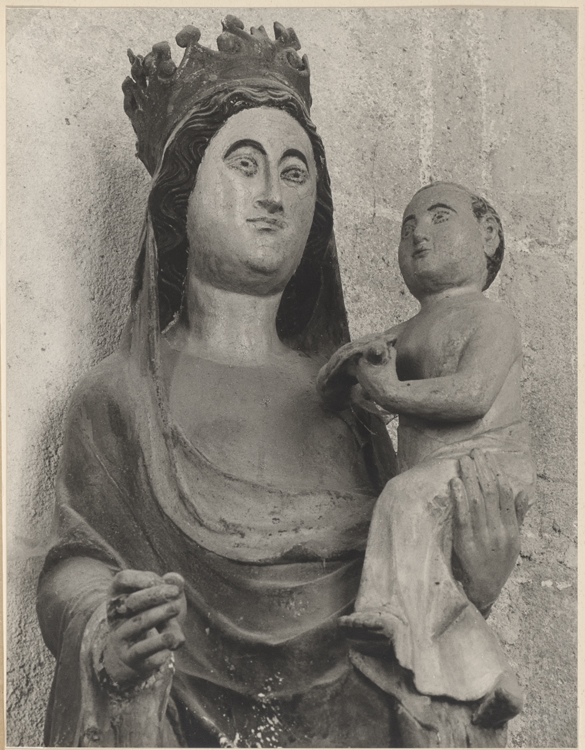 Statue : Vierge à l’Enfant ; Bois