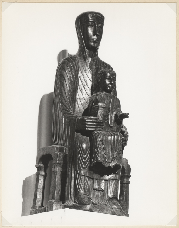 Statue-reliquaire : Vierge en majesté ; Bois