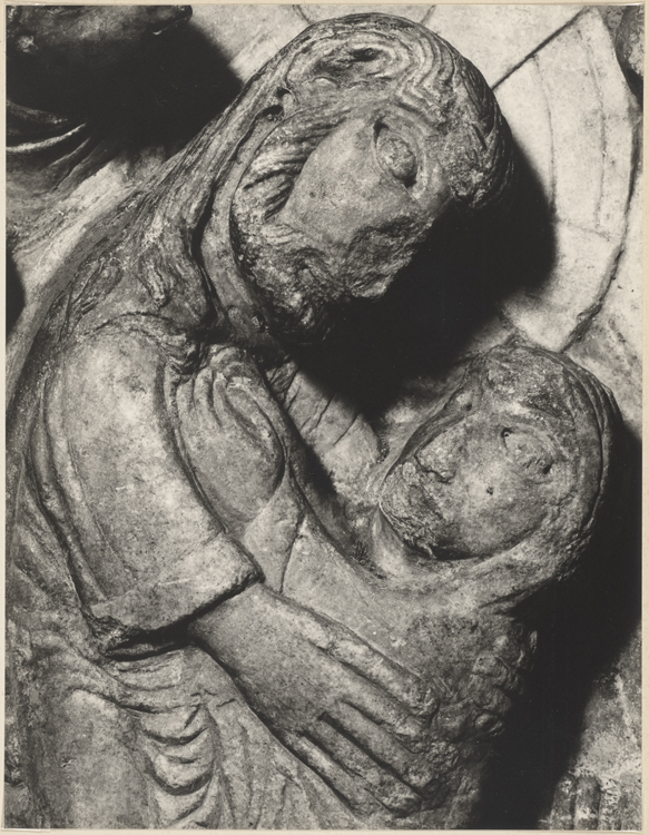 Tympan : la Résurrection, l'Assomption de la Vierge, le Christ en majesté ; Pierre ; Détail de la Résurrection