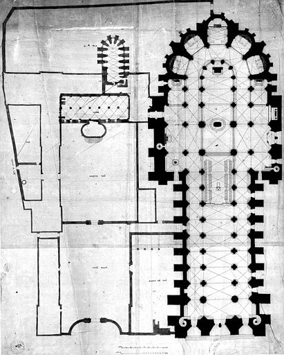 Plan général de la cathédrale et du palais épiscopal