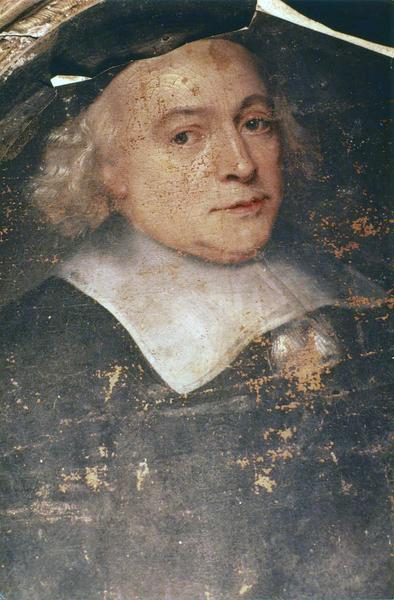 tableau, cadre : Portrait du chapelain Lessorre, détail du visage