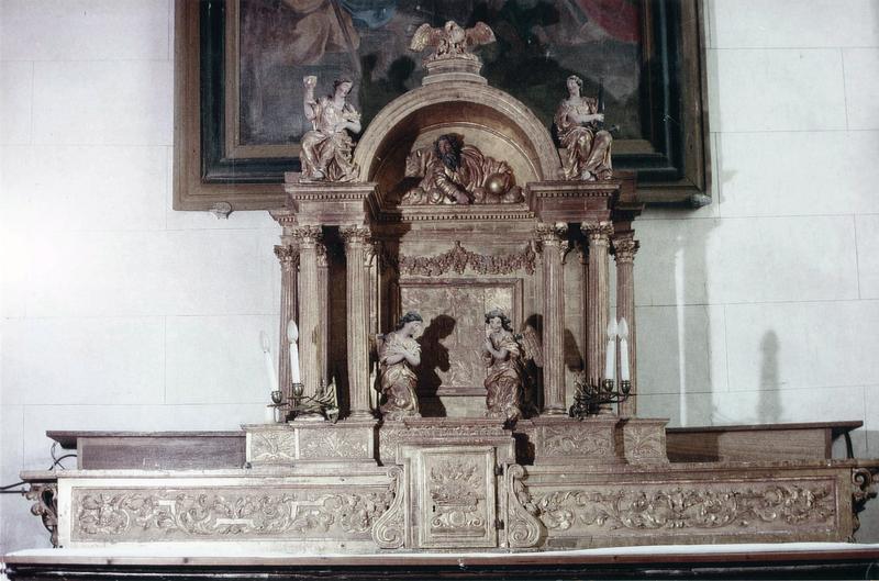 autel, tabernacle, exposition, quatre statuettes (maître-autel)