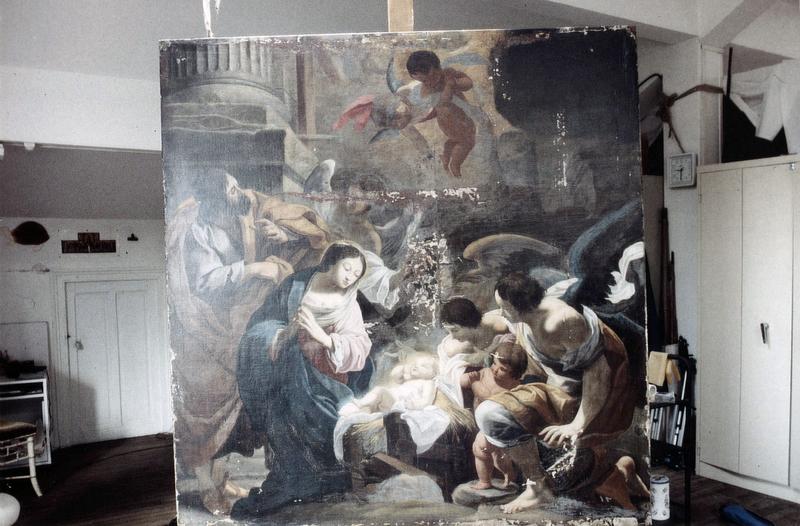 tableau : La Nativité aux anges