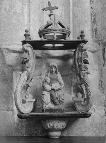 bâton de procession de confrérie : sainte Anne et la Vierge