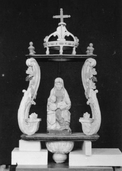 bâton de procession de confrérie : sainte Anne et la Vierge