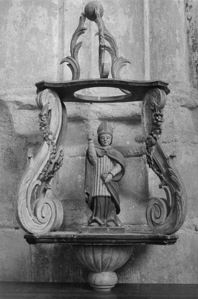 bâton de procession de confrérie : saint évêque