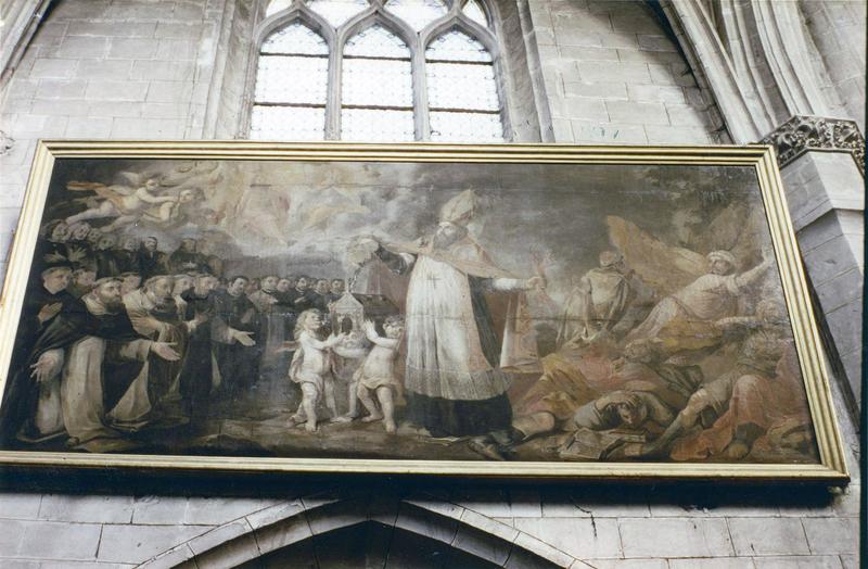 Tableau, cadre : Saint Augustin défendant l'Eglise contre l'hérésie