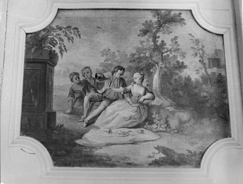 tableau : Le Repas champêtre, La Leçon de musique, Danse villageoise, La Baignade