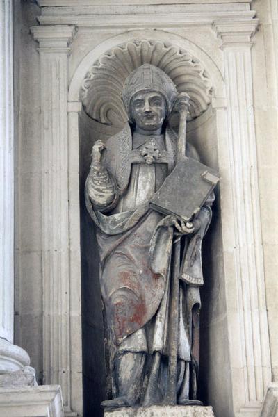 retable du maître-autel, statues : saint évêque