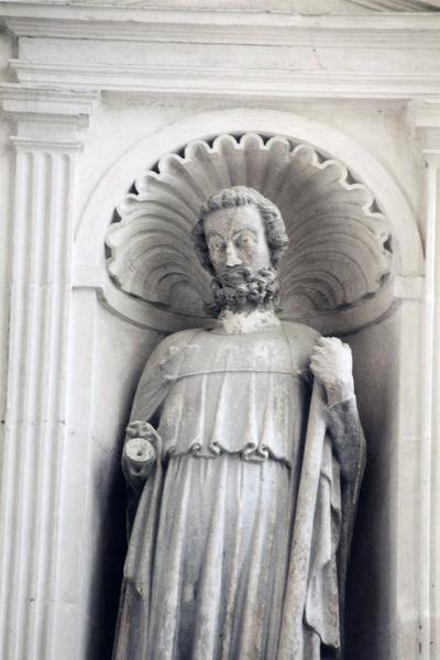 retable du maître-autel, statues : saint évêque