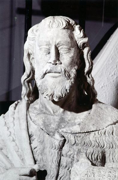 statue : saint Jean-Baptiste, détail du visage