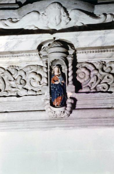 retable latérale sud, détail de la statuette : Vierge à l'Enfant