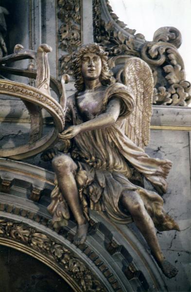 autel, retable, statue, tableau : L' Annonciation (maître-autel), détail