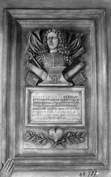 tombeau du coeur de César-Pierre de Chastellux, maréchal de France - © Ministère de la Culture (France), Médiathèque du patrimoine et de la photographie (objets mobiliers), tous droits réservés