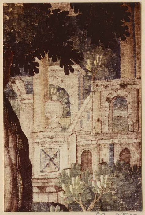 pièce murale (verdure, tapisserie à bordure)