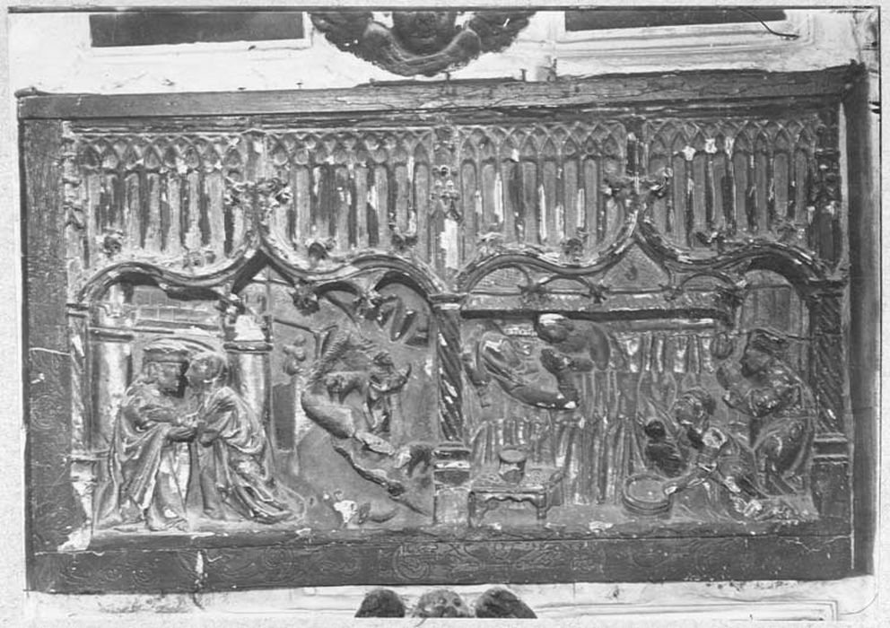 bas-reliefs du retable du maître-autel : Scènes de la Vie de la Vierge