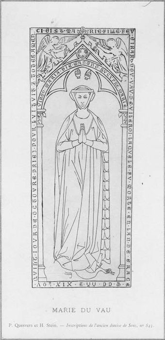 dalle funéraire de Marie du Vau de Villeroy, (dessin numérisée) - © Ministère de la Culture (France), Médiathèque du patrimoine et de la photographie, diffusion GrandPalaisRmn Photo