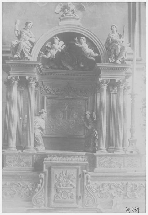 autel, tabernacle, exposition, 4 statuettes (maître-autel)