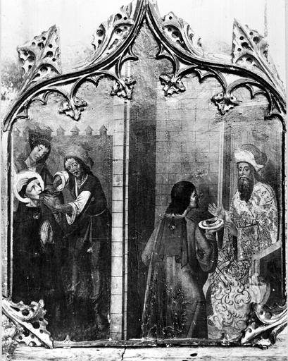 tableau et son cadre : le martyre de saint Romain