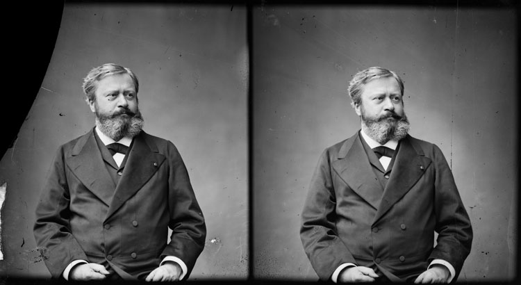 Edmond About, homme de lettres. En buste, pose de trois quarts.