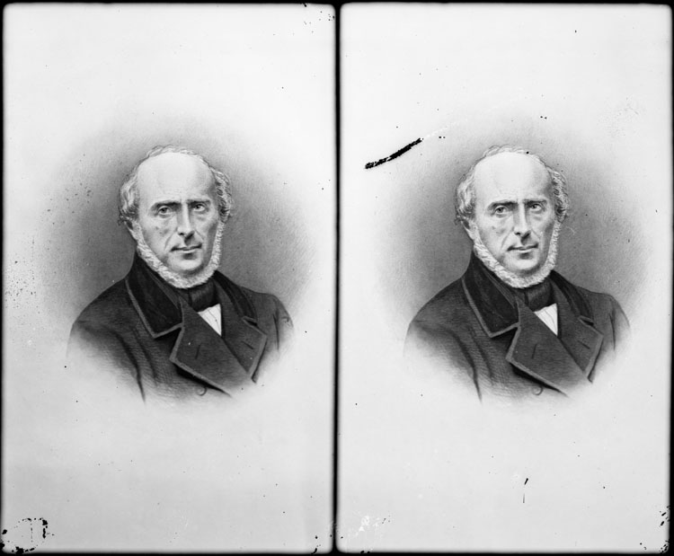 Reproduction d'une gravure représentant Mathieu de la Drôme, homme politique. En portrait, pose de face.