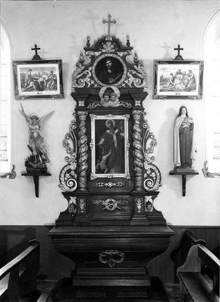 retable architecturé du maître-autel, tableau de saint Nicolas, vue générale