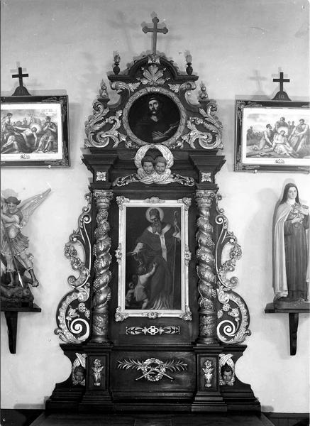 retable architecturé du maître-autel, tableau de saint Nicolas, vue rapprochée