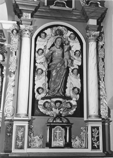 retable de saint Joseph, vue du retable, statue de la Vierge et l'Enfant