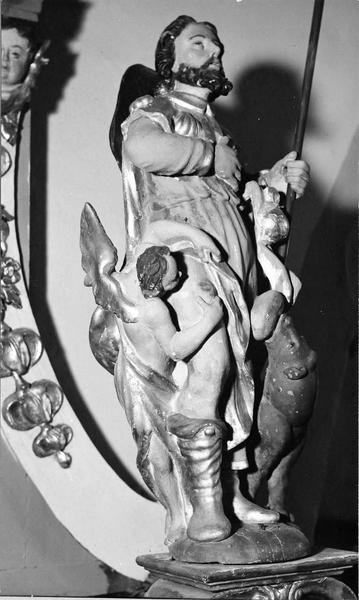 4 statues : Vierge à l'Enfant, saint Antoine Ermite, saint Michel, saint Roch