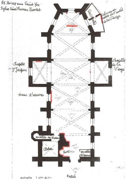 mobilier liturgique de la campagne d'aménagement de l'abbé Jacques-Antoine Pennetti, plan