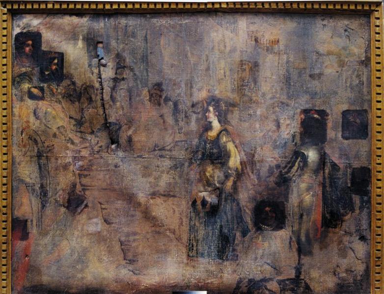 tableau : Esther et Assuerus ou Salomon et la reine de Saba - © Ministère de la culture (France), Médiathèque du patrimoine et de la photographie, tous droits réservés ; Feher, Anne-Laure (restauratrice)