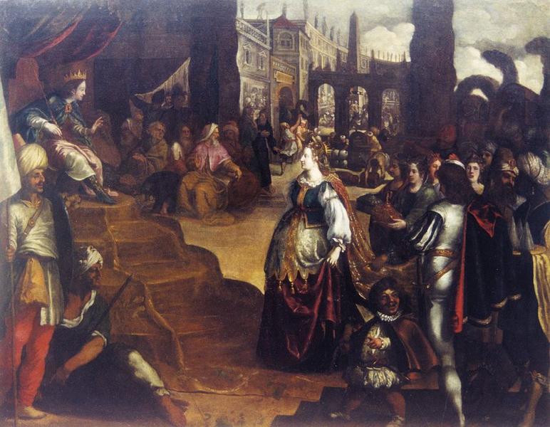 tableau : Esther et Assuerus ou Salomon et la reine de Saba - © Ministère de la culture (France), Médiathèque du patrimoine et de la photographie, tous droits réservés ; Feher, Anne-Laure (restauratrice)