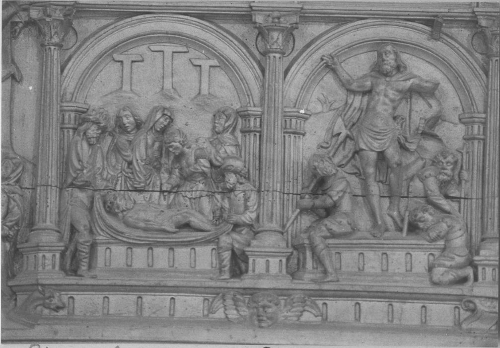 retable, bas-reliefs : scènes de la vie du Christ