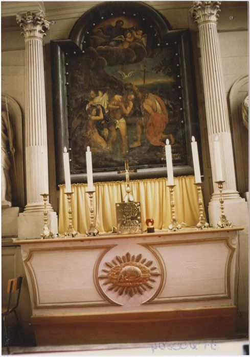 retable du choeur ; tableau : Baptême du christ