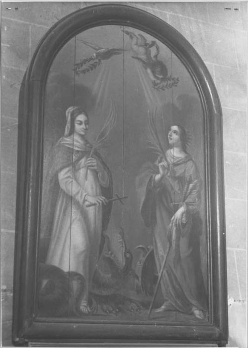 panneau peint : Sainte Catherine et sainte Marguerite - © Ministère de la Culture (France), Médiathèque du patrimoine et de la photographie, Tous droits réservés