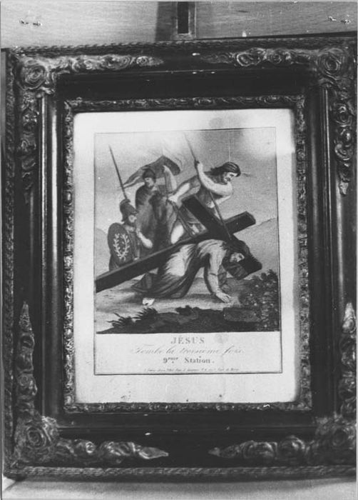 chemin de croix : gravure sous verre avec cadre (14)