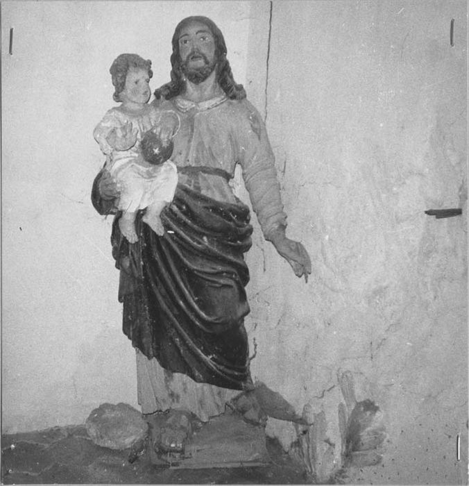 Statue : Saint Joseph portant l'Enfant Jésus