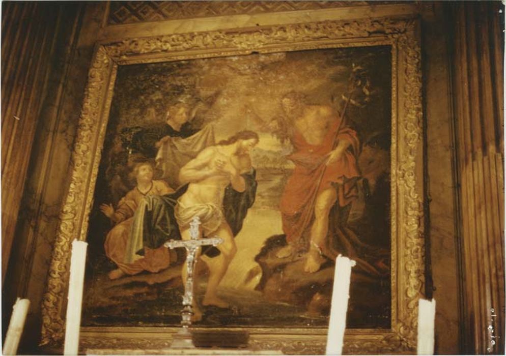 boiseries du choeur, panneau peint : colombe du Saint-Esprit