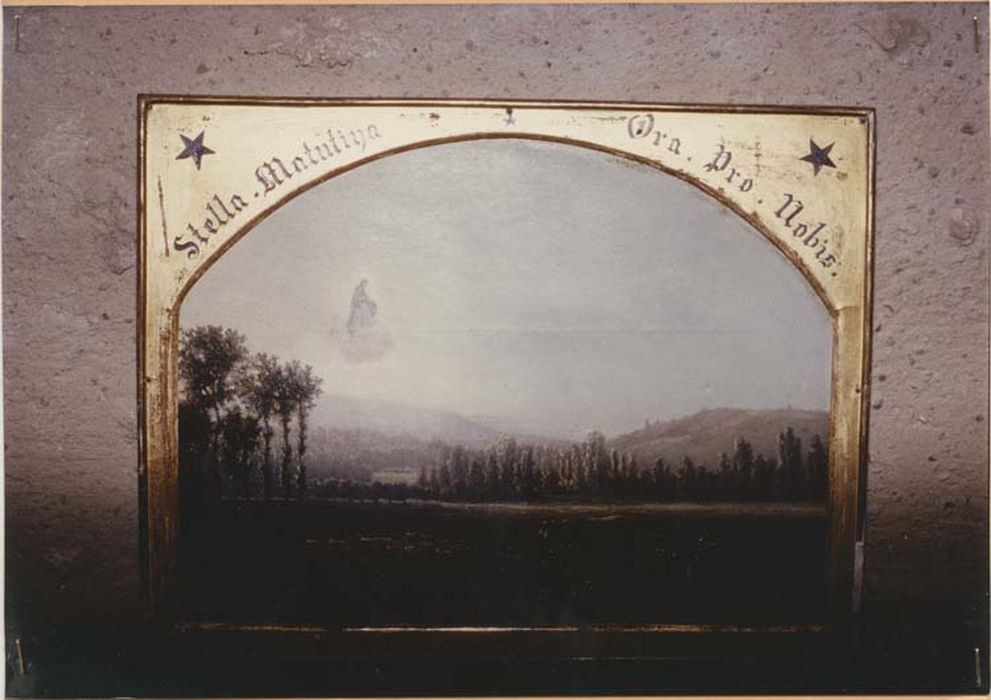 tableautin sous-verre : Vierge bénissant un laboureur de Champlan (La) - © Ministère de la Culture (France), Médiathèque du patrimoine et de la photographie, Tous droits réservés
